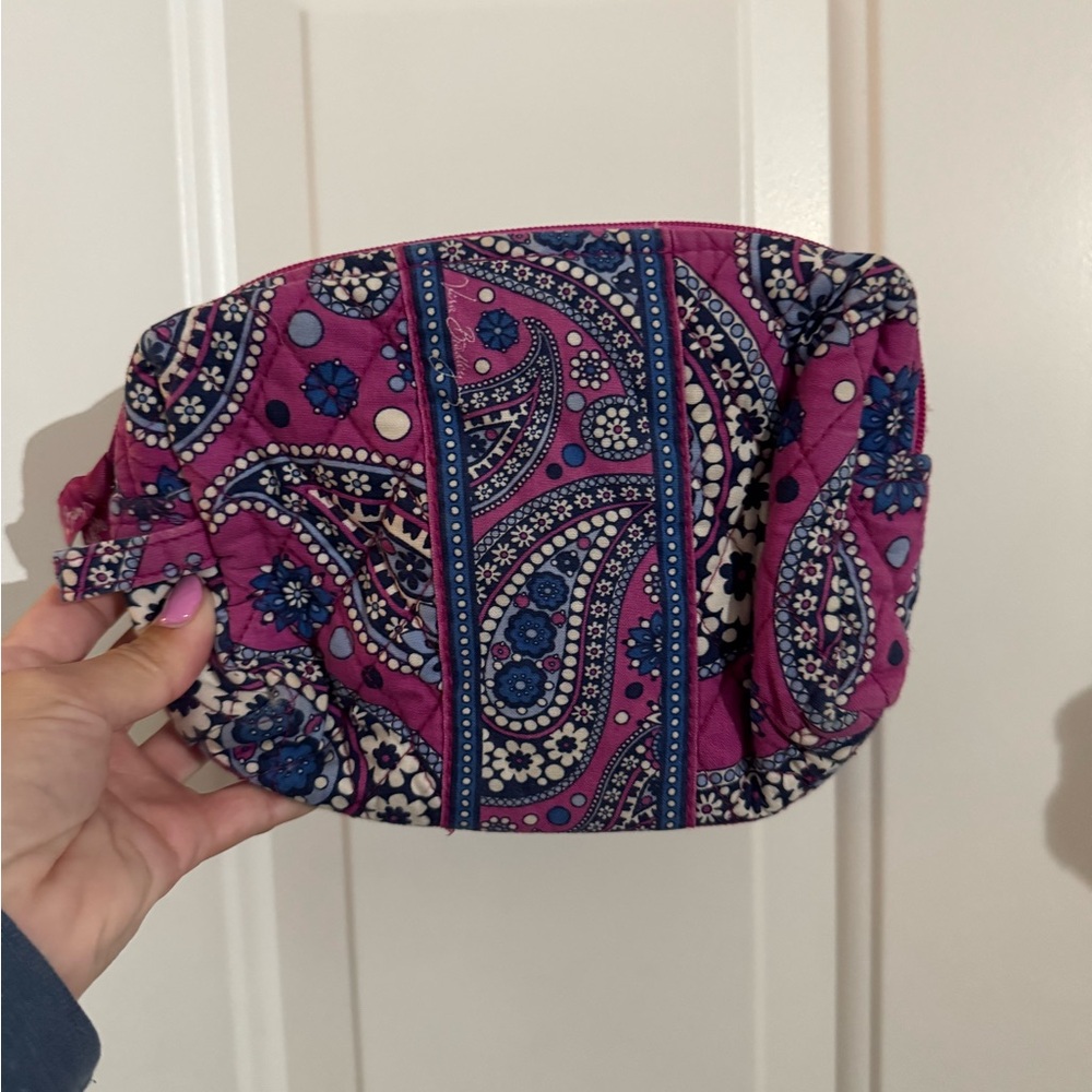 Vera Bradley Pink and Blue Paisley Cosmetic Bag